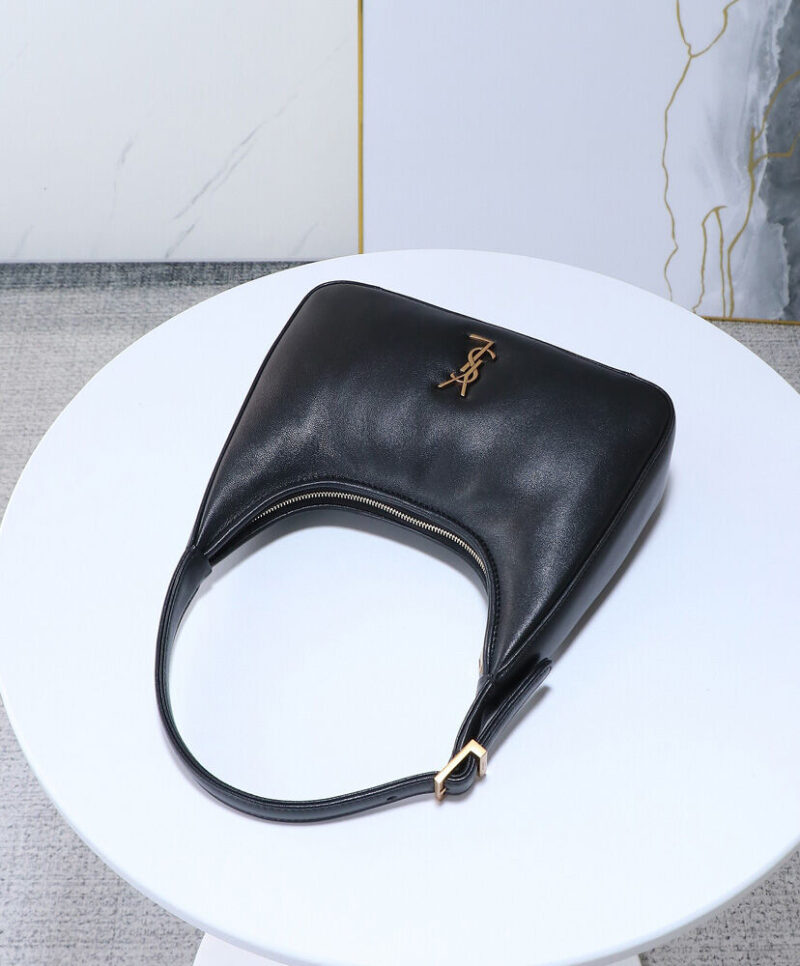 Saint Laurent Calypso Mini Hobo In Plunged Lambskin 791484 Black